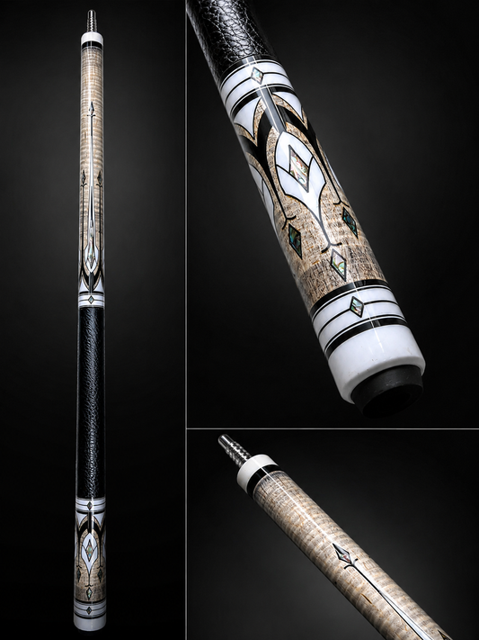 White Eclipse – Handcrafted Custom Pool Cue | Cues Master