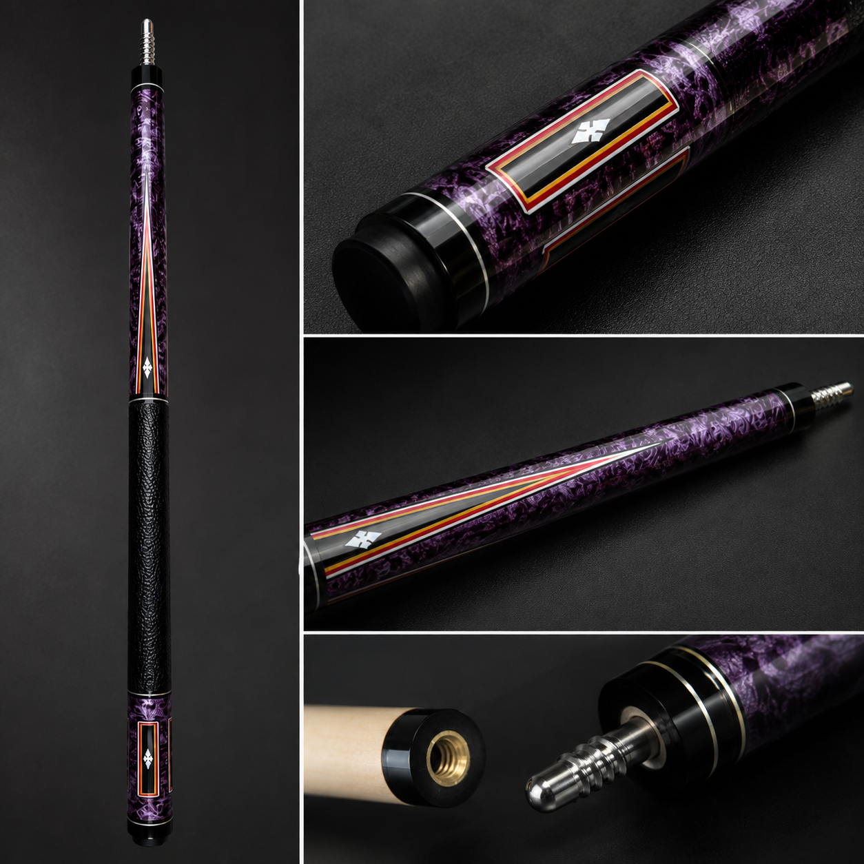 Amethyst Royale – Handcrafted Custom Pool Cue Butt | Cues Master