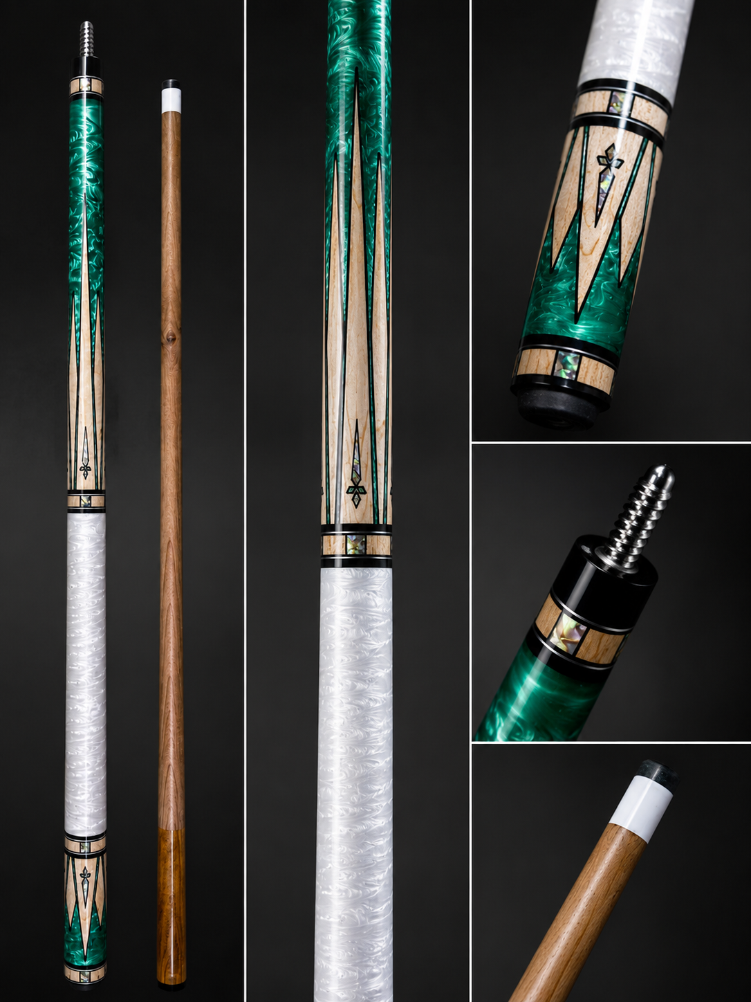 Emerald Frost – Handcrafted Custom Pool Cue | Cues Master
