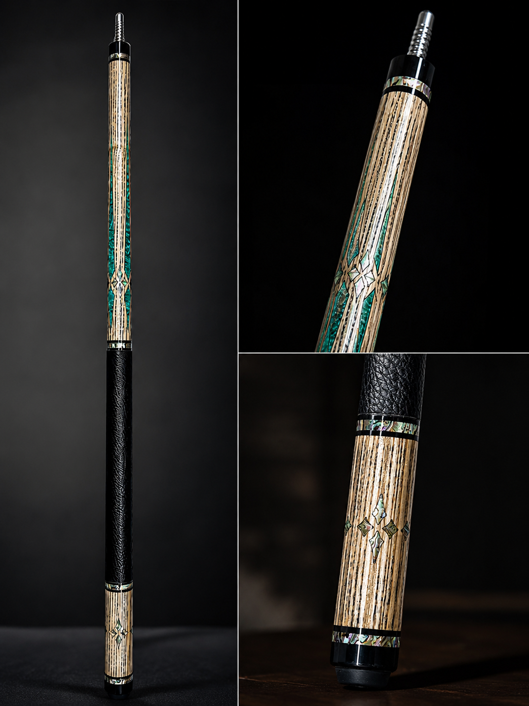 Emerald Sovereign – Handcrafted Custom Pool Cue | Cues Master