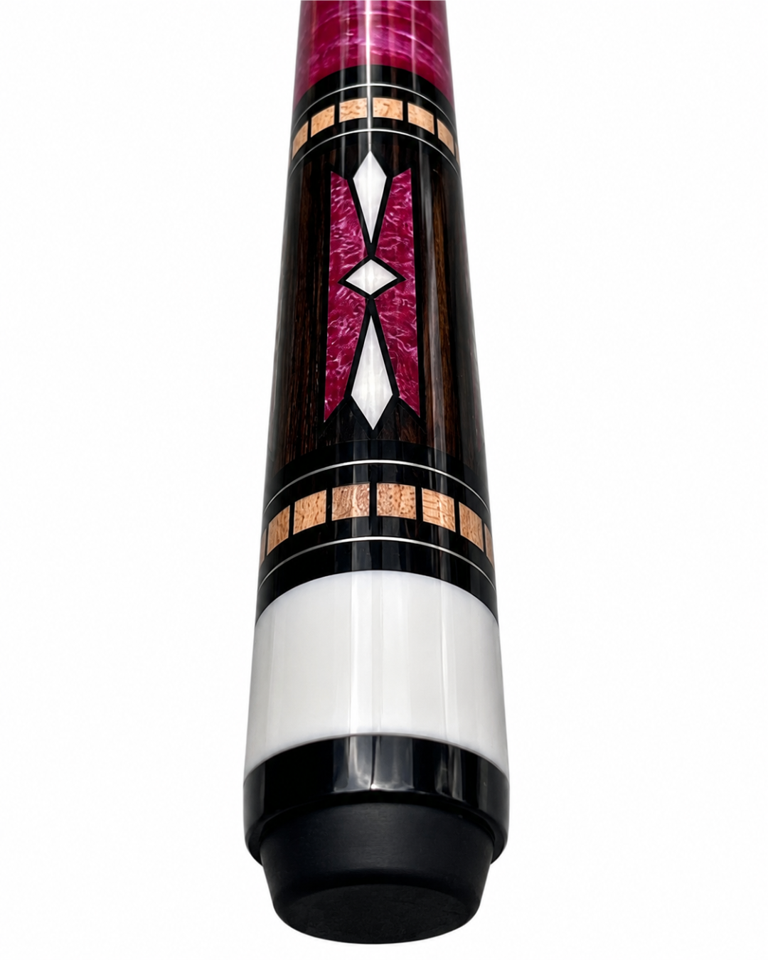 Crimson Elegance – Handcrafted Custom Pool Cue Butt | Cues Master