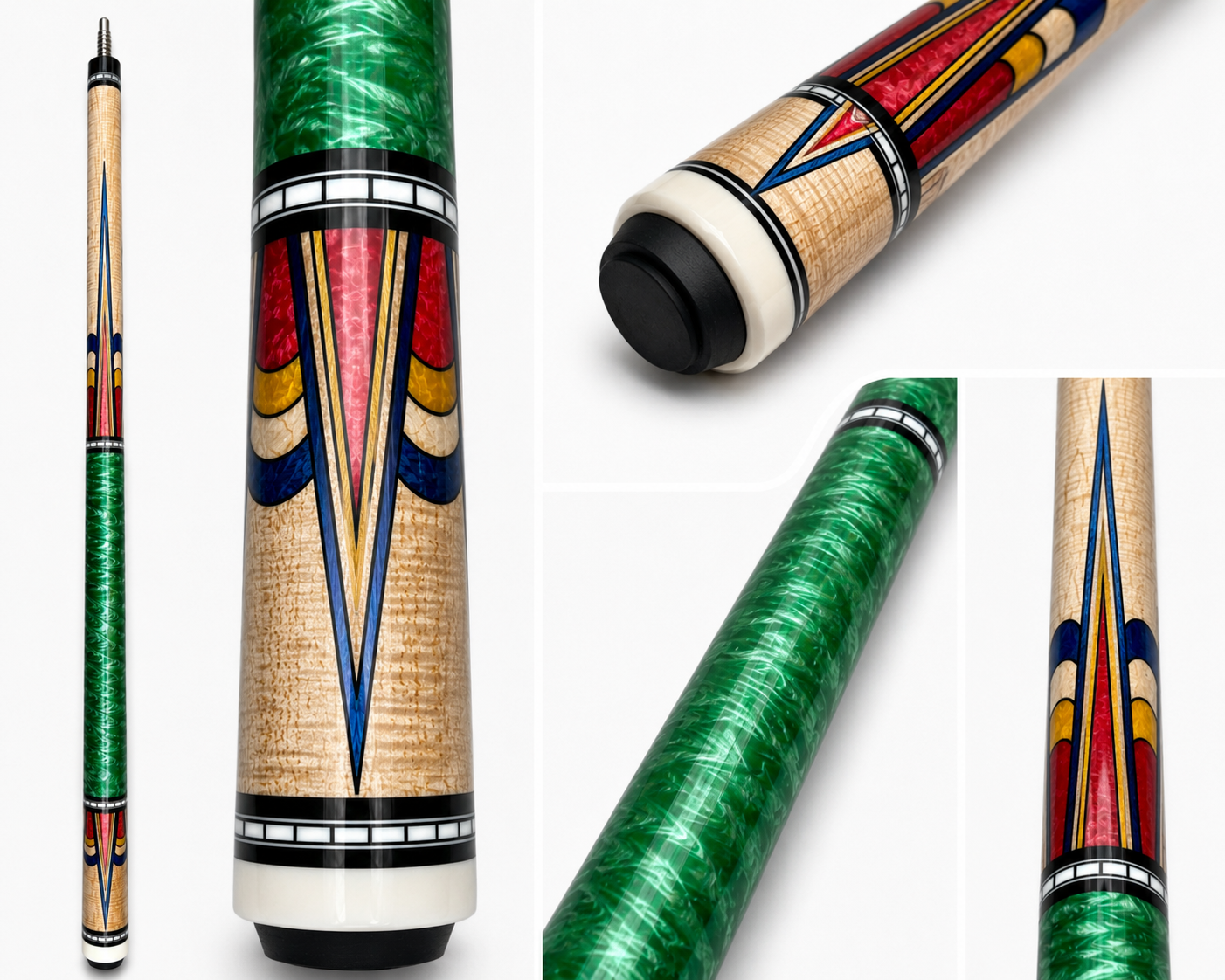 Emerald Fusion – Handcrafted Custom Pool Cue Butt | Cues Master