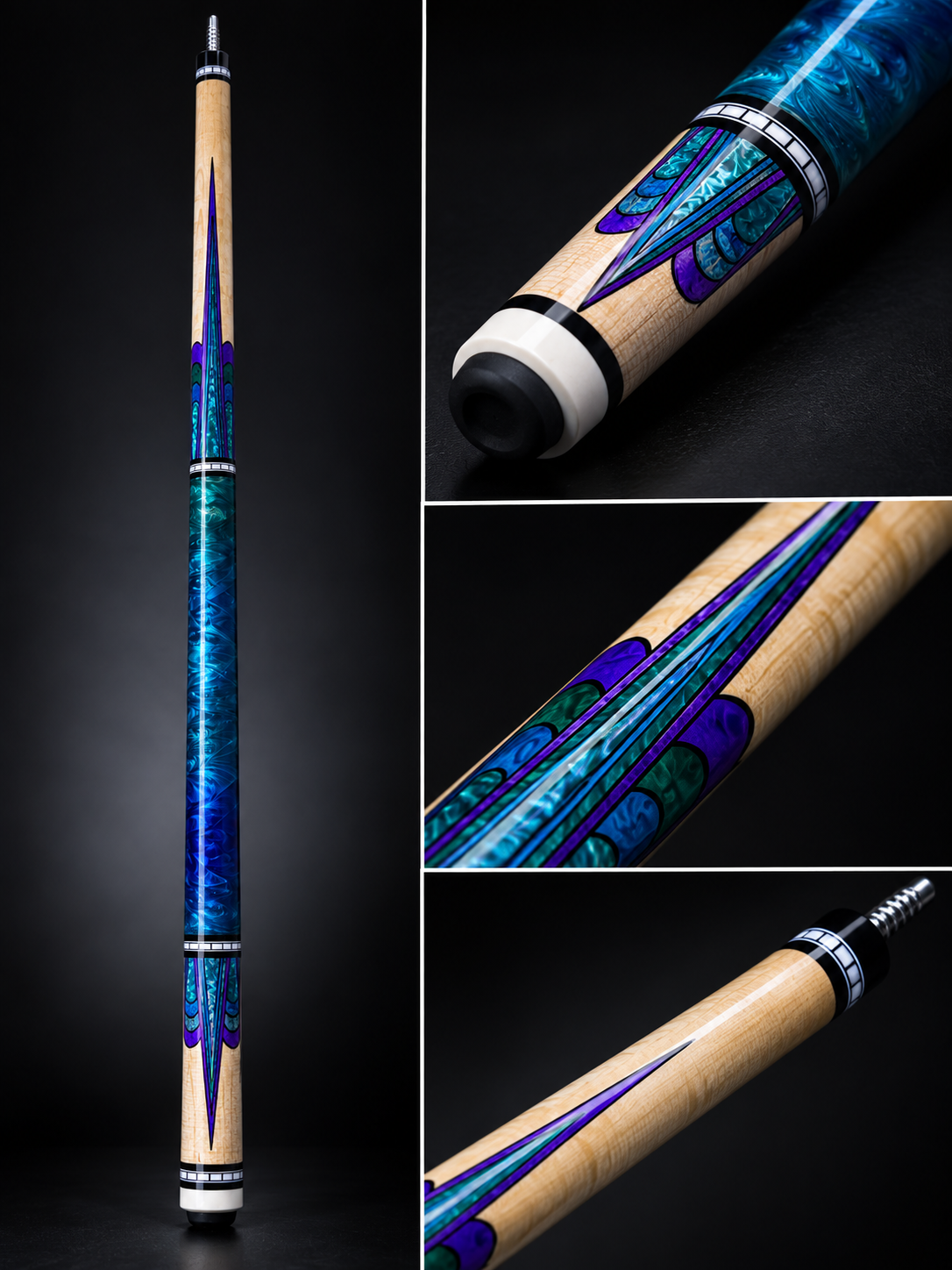 Arctic Abyss – Handcrafted Custom Pool Cue | Cues Master
