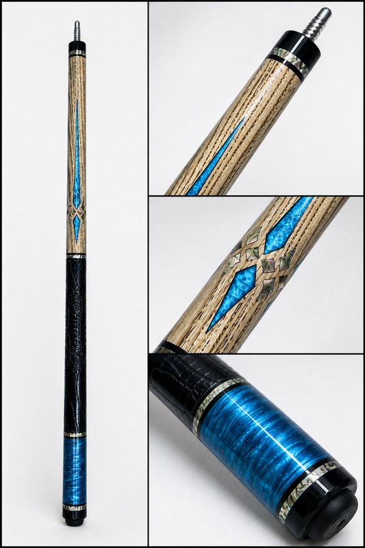 Sapphire Noir – Handcrafted Custom Pool Cue | Cues Master