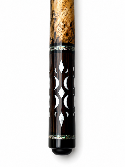 Tri-Cut Spalted Tamarind Custom Cue with Torrefied Maple Shaft